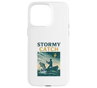 Stormy Catch Night Fishing Scene Case for iPhone 15 Pro Max