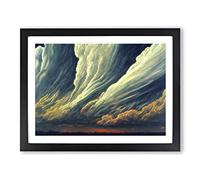 Stormy Cloud View Vol.3 Framed Print | A2 Black Framed Wall Art | Ready to Hang | Modern Landscape Picture | Living Room Bedroom Lounge Office