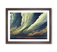 Stormy Cloud View Vol.3 Framed Print | A4 Walnut Framed Wall Art | Ready to Hang | Modern Landscape Picture | Living Room Bedroom Lounge Office