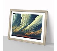 Stormy Cloud View Vol.3 H1022 Framed Print for Living Room Bedroom Home Office Décor, Wall Art Picture Ready to Hang, Oak A4 Frame (34 x 25 cm)