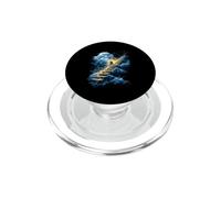 Stormy Clouds Biker Riding Up Lightning Stairs PopSockets PopGrip for MagSafe