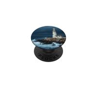 Stormy Coastal Lighthouse Ocean Waves Maritime Landscape PopSockets Adhesive PopGrip