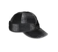 Stormy Kromer Original Kromer Cap - Winter Hat for Men & Women, Baseball Hat with Ear Flaps, Black/Gray Plaid, 7.5