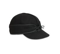 Stormy Kromer The Original Cap, Wool Blend Hat, Winter Warm Outdoor Cap for Men, Women, with Cotton Flannel Lining, Earflaps, Classic Cold Weather Gift, Black, 8