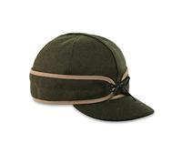 Stormy Kromer The Original Cap, Wool Blend Hat, Winter Warm Outdoor Cap for Men, Women, with Cotton Flannel Lining, Earflaps, Classic Cold Weather Gift, Olive, 7 3/8