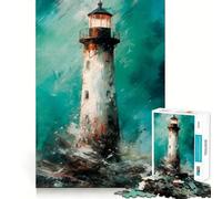 Stormy Lighthouse 1000 Piece Jigsaw Puzzle for Teenagers Recall Upgrade Calm Mind Clear Cut Art Collectible 38x52cm