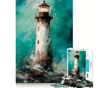 Stormy Lighthouse 1000 Pieces Jigsaw Puzzles for Adults Think Smart Toy Quiet Fun Accurate Cut 38x26cm