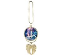 Stormy Lighthouse Funny Car Rear View Mirror Pendant Hanging Ornament Charms Backpack Car Accessories