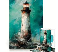 Stormy Lighthouse Jigsaw Puzzle for Adults 1000 Pieces Mind Exercise Toy Together Fun Precision Cut Unique Gift 50x75cm