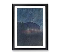 Stormy Night By Eugene Jansson Classic Painting Framed Print | A3 Black Framed Wall Art | Ready to Hang | Classic Landscape Picture | Living Room Bedroom Lounge Office