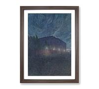 Stormy Night By Eugene Jansson Classic Painting Framed Print | A3 Walnut Framed Wall Art | Ready to Hang | Classic Landscape Picture | Living Room Bedroom Lounge Office