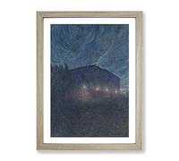 Stormy Night By Eugene Jansson Classic Painting Framed Print | A4 Oak Framed Wall Art | Ready to Hang | Classic Landscape Picture | Living Room Bedroom Lounge Office