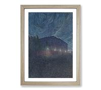 Stormy Night by Eugene Jansson Framed Print | A2 Oak Framed Wall Art | Ready to Hang | Modern Landscape Picture | Living Room Bedroom Lounge Office