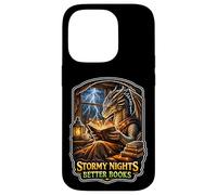 Stormy Night Cozy Dragon Reading Fantasy Creature Case for iPhone 14 Pro