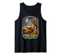 Stormy Night Cozy Dragon Reading Fantasy Creature Tank Top