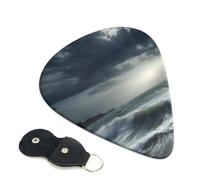 Stormy Sea 6 Pack Guitar Picks With Holder, Personalized Guitar Plectrums Non-Slip Portable Ukulele Bass Picks 0.71mm For Acoustic Guitar Lovers Gifts