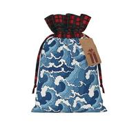 (Stormy Sea) Drawstring Gift Bags Holiday Present Goody Bags For Xmas Party S