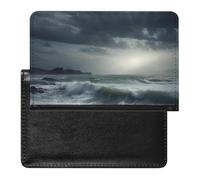 Stormy Sea Passport Cover Protector Rfid Blocking Passport Holder Id Card Holder Secure Travel Wallet Organizer for Passport Tickets Credit Cards, style, One Size