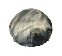 Stormy Sea print Shower Cap for Women Double Layer Elastic Bath Cap for Home Spa Hotel and Hair Salon