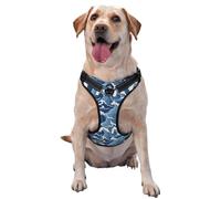 Stormy Sea Printed quick release dog harness reflective pet vest with 2 quick release buckles 4 sizes M ideal for outdoor walks and hikes