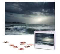 Stormy Sea Puzzles 1000 Pieces with Storage Bag Personalized Jigsaw Puzzles for Men Women Picture Puzzle for Family Challenging Photos Puzzle for Home Decor (29.5" x 19.7")
