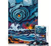 Stormy Seas Celestial Swirls - A Dance of Chaos 1000 Piece Jigsaw Puzzles for Teenagers Jigsaw Solid Logic Toy Calm Fun Precision Cut Santa Wish Item 50x75cm