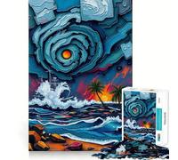 Stormy Seas Celestial Swirls - A Dance of Chaos 1000 Piece Jigsaw Puzzles for Teenagers Jigsaw Solid Logic Toy Calm Fun Precision Cut Santa Wish Item 50x75cm