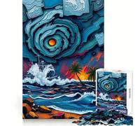Stormy Seas Celestial Swirls - A Dance of Chaos for Adults 1000 Piece Puzzle Mind Exercise Toy Gentle Leisure Design Assembly Seasonal Gift 38x26cm