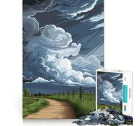 Stormy Sky over Rural Landscape Jigsaw Puzzle for Teenagers 1000 Pieces Fine Logic Toy Calm Pastime Neat Edge Art Collection Piece 50x75cm