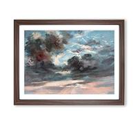 Stormy Sunset By John Constable Classic Painting Framed Print | A3 Walnut Framed Wall Art | Ready to Hang | Classic Landscape Picture | Living Room Bedroom Lounge Office