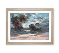 Stormy Sunset By John Constable Classic Painting Framed Print | A4 Oak Framed Wall Art | Ready to Hang | Classic Landscape Picture | Living Room Bedroom Lounge Office