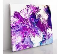 Stormy Times Abstract Art Modern Canvas Wall Art Print Ready to Hang, Framed Picture for Living Room Bedroom Home Office Décor, 50x50 cm (20x20 Inch)