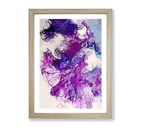 Stormy Times Abstract Art Modern Framed Print | A2 Oak Framed Wall Art | Ready to Hang | Abstract Landscape Picture | Living Room Bedroom Lounge Office