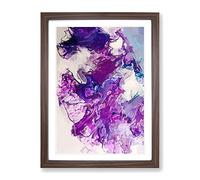 Stormy Times Abstract Art Modern Framed Print | A2 Walnut Framed Wall Art | Ready to Hang | Abstract Landscape Picture | Living Room Bedroom Lounge Office