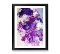 Stormy Times Abstract Art Modern Framed Print | A3 Black Framed Wall Art | Ready to Hang | Abstract Landscape Picture | Living Room Bedroom Lounge Office