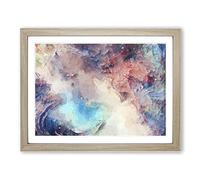 Stormy Times In Abstract Modern Art Framed Print | A3 Oak Framed Wall Art | Ready to Hang | Abstract Landscape Picture | Living Room Bedroom Lounge Office