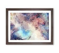 Stormy Times In Abstract Modern Art Framed Print | A4 Walnut Framed Wall Art | Ready to Hang | Abstract Landscape Picture | Living Room Bedroom Lounge Office