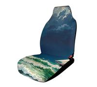 Stormy Waves Vintage Sailboat Car Seat Covers Universal, 1PCS Carseat Protector - Stretchable Fabric, Anti-Slip Elastic Car Seat Protector for Cars, SUV, Trucks