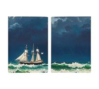 Stormy Waves Vintage Sailboat Passport Protector Slim Passport Holder for Travel Essentials Compact Passport Sleeve Lightweight Wallet for Travel, style, 20.3x13.8cm