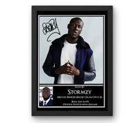 Stormzy Signed Autograph Print Poster Black Framed Mounted Wall Art (10x12) Actor Artwork for Home & Office Decor Gift