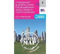 Landranger Active 8 Stornoway & North Lewis Map With Digital Version, Pink One Size