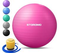 STOROMO Exercise Ball,Yoga Ball(with Exercise Tutorial)，Extra Thick Non-Slip,Holds 2500 lbs, Workout Ball for Pregnancy Birthing and Balance Stability (Pink, 95cm/37.4in)