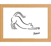 stortvalley Picasso Cat Minimalist Line Drawing Print Glass Fronted 10" x 13.5" Frame