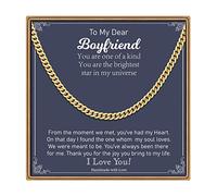 STORUP Cuban Chain Necklace Gifts for Men - Black/Gold/Silver Chunky Stainless Steel Cuban Link Men Chain Gifts Valentines Day Fathers Day Birthday Gifts for Dad Boyfriend Husband Son Brother Grandson