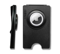 Storus Smart Wallet Trackable, RFID Blocking Card Holder Money Clip with Air Tag Compartment for Travel, Men, Father's Day, Gift - Black, Black, 3.4 inches Long x 2.1 Wide x 0.40 deep, Trackable