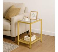 Rafaelo Mobilia Small Coffee Table with Metal Mesh Shelf