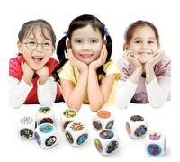 Story Dice Set - 4 Inch Creative Storytelling Game | Acrylic 54 Image Dice Learning Toy for Language Skills Imagination Social Interaction Kids Adults Classroom Use