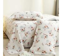Story@Home King Size Bedsheet | Cloud Cotton Flatsheet King Size with Two Pillow Covers| 300 TC | Super Soft Bed Sheet for King Size Bed | Floral Design (270 x 250 cm, White & Brown)