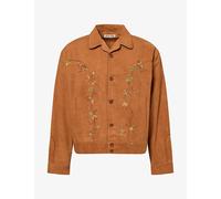 Story mfg Mens Story mfg Wander Embroidered Cotton Jacket Bark Brown S