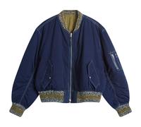 Story mfg Seed Printed Wonky-Wear Bomber Indigo Medium